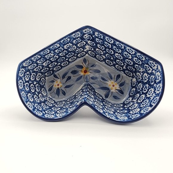 Tara Temptations Presentable Ovenware Old World Heart Shaped Bowl Blue 1 Quart - Picture 7 of 12